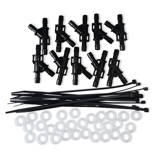 Wye Fitting with Collars, 10 pk (INJ-615)